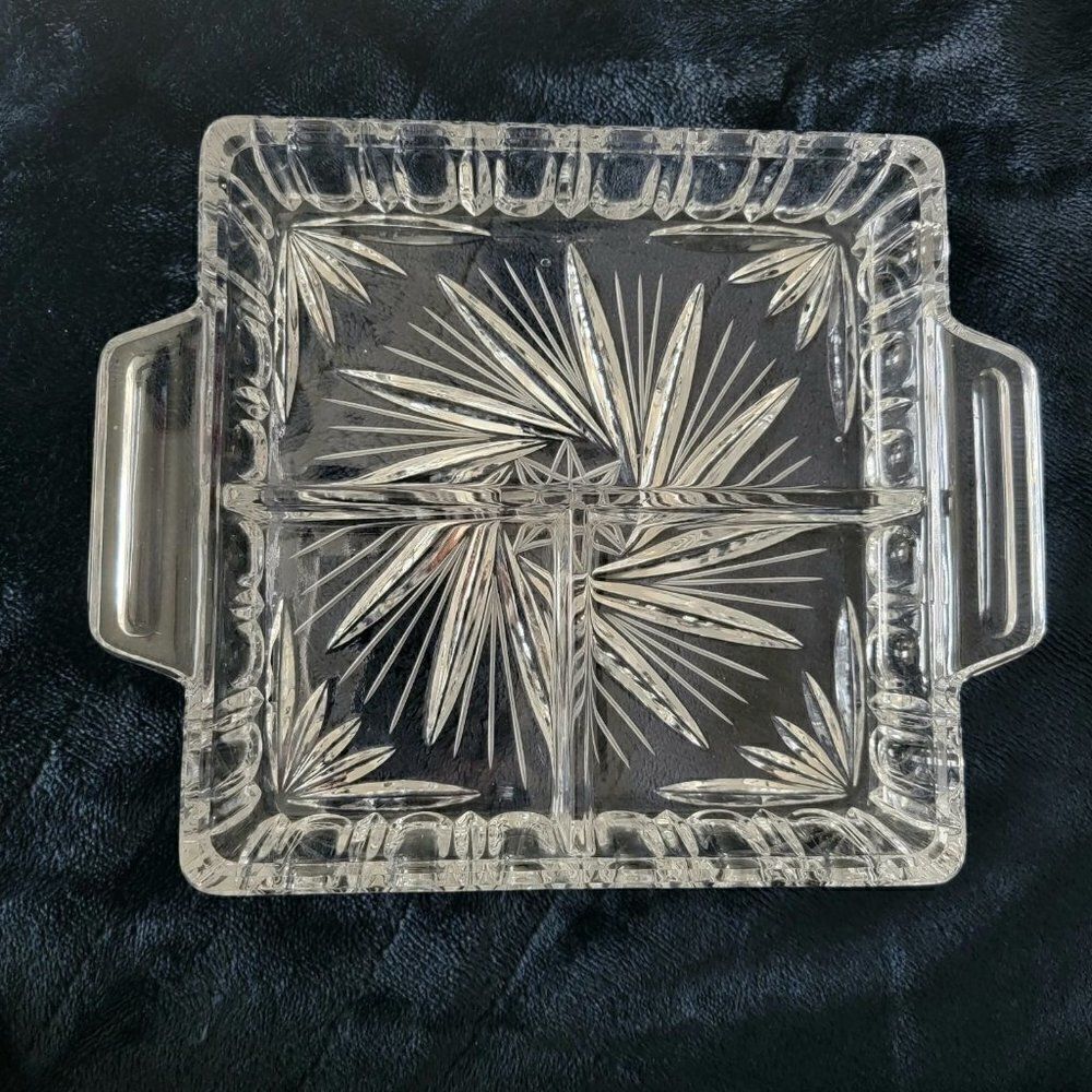 3 Section Crystal Dish Butter Dish‎ - Picture 8 of 12